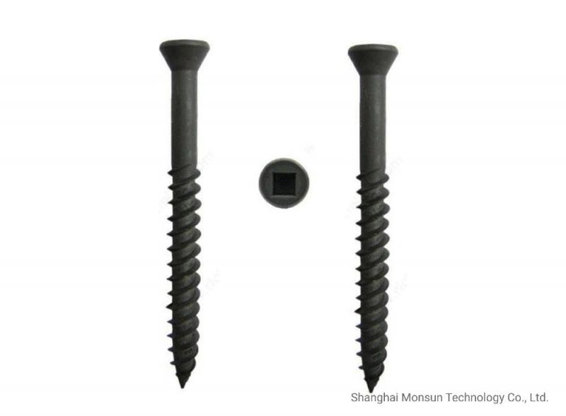 Black-Phosphate Finish Thread-Forming Trim/Small Head Square Drive Deck Screws
