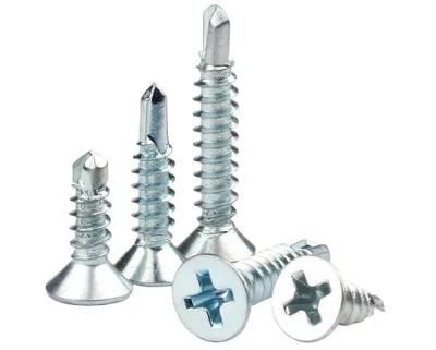 China Factory Hot Sales High Quality White Galvanized Flat Head Self Drilling Screw