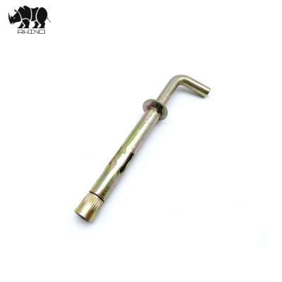 Sleeve Anchor with L Hook Bolt Yellow Zinc Plated Anchor Fastener