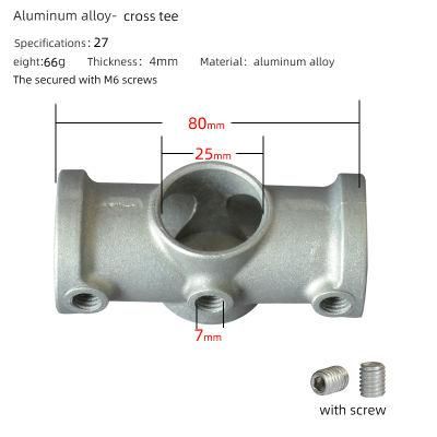 High Quality Aluminum Alloy 4 Cross 3/4&quot; 26.9mm Diameter Pipe Clamps Key Clamps Easy Connection Fittings for DIY Furniture Home Decorative
