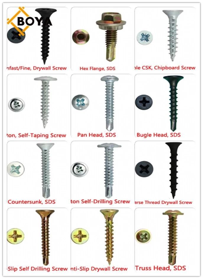 Yellow Zinc Coated M3.5 M4 Countersunk Flat Head Self Tapping Wood Screw M5 Phillips Chipboard Screw