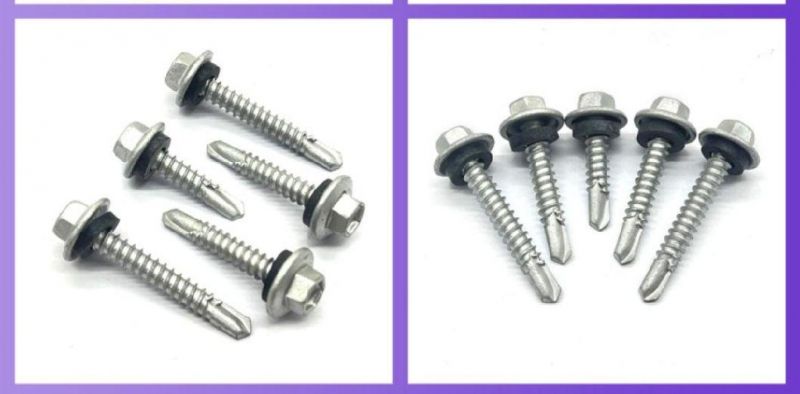 Stainless Steel 316+Scm 435 SUS Metal Compound Hex Head Composite Self Drilling Bi-Metal Screw