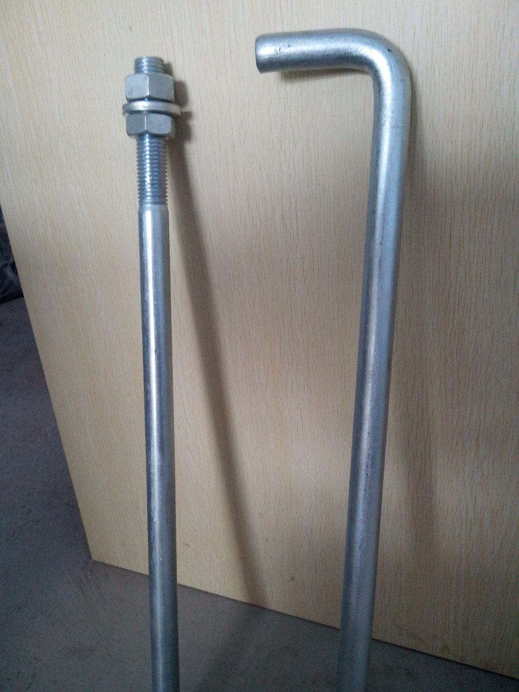 Custom L/J/U/I Shape Foundation Bolts Anchor Bolts Zinc/HDG/Dacromet M18*900