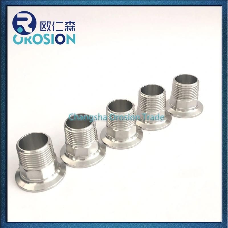 Sanitary Stainless Steel Pipe Fitting Tri-Clamp Male Thread Ferrule