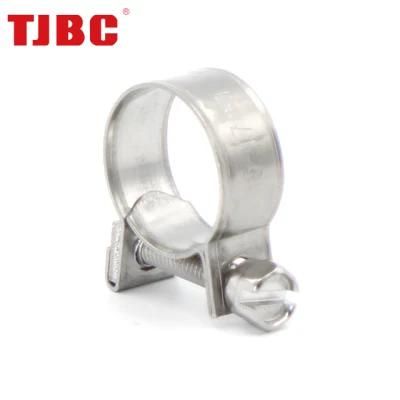 9mm Bandwidth Blue-White Zinc Plated Galvanized Iron Mini Hose Clamp, 19-21mm