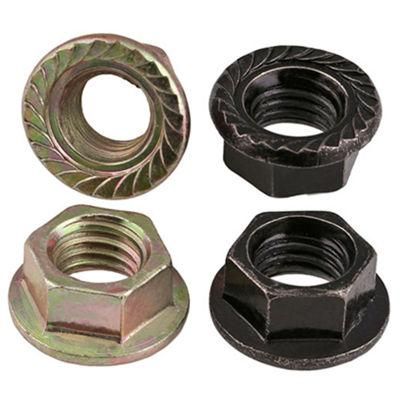 White Zinc Plated Hex Flange Head Nuts