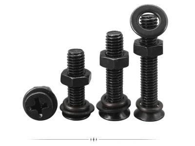 Flat Head Machine Screw Cross Countersunk Head Screw Combined Bolt with Flat Elastic Pad
