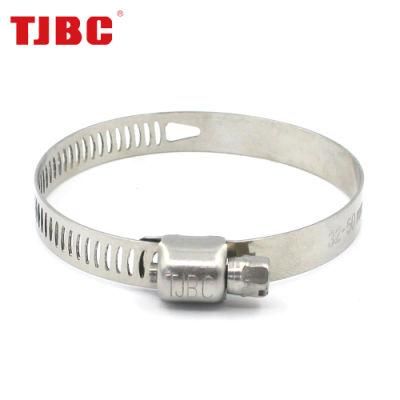 OEM&ODM 8mm Perforated Adjustable Half Steel Small American Type Automotive Water/Gas/Oil Pipe Worm Gear Hose Clamp, 13-23mm