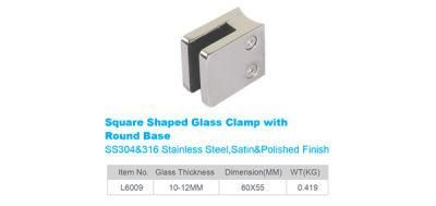 ANSI304/ANSI316 Glass Clamp/Clip in Stainless Steel