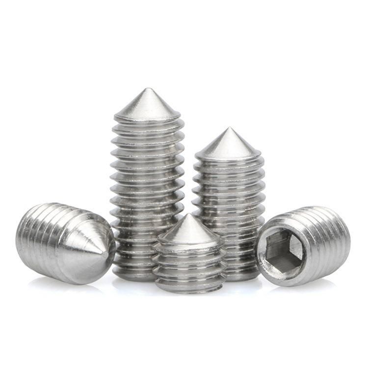 Stainless Steel M1.6-M24 Hexagon Socket Set Screws with Cone Point