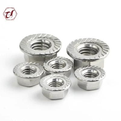 DIN6923 Hex Head 304 Stainless Steel Flange Serrated Nut/SS316 Flang Nut