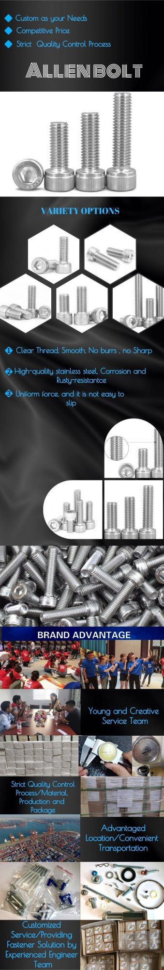 High Strength Gr8.8 10.9 12.9 DIN912 Hex Allen Key Bolt