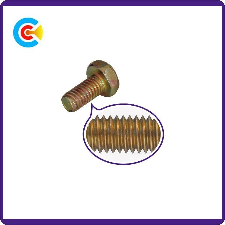 DIN/ANSI/BS/JIS Carbon-Steel/Stainless-Steel Hand Twist Hexagonal Cross Flange Flat Screw for Building