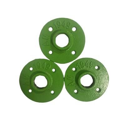 1/2&quot; 3/4&quot; Green/Black Cast Iron Pipe Fittings Floor Flange for Shelf Bracket