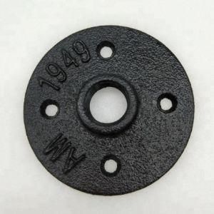 Black Cast Iron Malleable DN15 or 1/2&prime;&prime; 4-Hole Floor Flange for Home Furniture