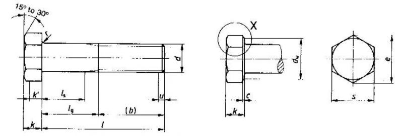 DIN933/DIN931 Hex Bolt with Yellow Zinc Plated More Than 10 Years Produce Expricence Factory