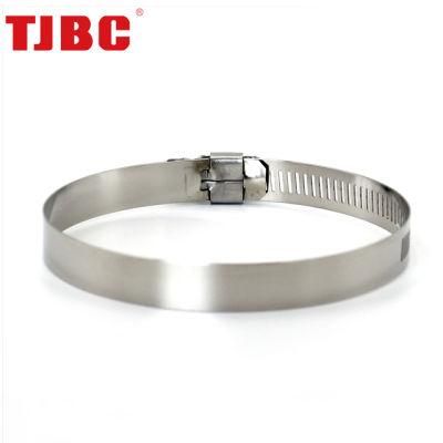 Adjustable W4 Stainless Steel Worm Drive American Type Gas Hose Clamp Oil Hose Clip Water Pipe Clamp, 46-70mm