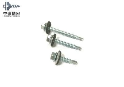 Roofing Screw St Type Bsd for Wood with EPDM Washer Size 4.8X25mm Zinc Plated DIN7504K Self Drilling Screw