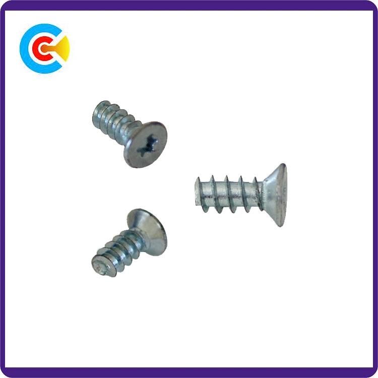 DIN/ANSI/BS/JIS Carbon-Steel/Stainless-Steel Galvanized Plum Blossom Head Tail Tapping Screw