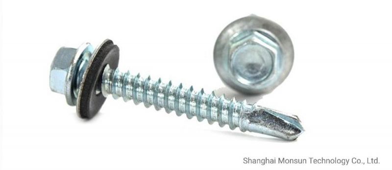 Mechanical Galvanized Steel Hex Washer Head Self Drilling Screw W/ Bonded Sealing Washer