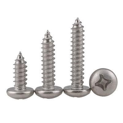 High Quality Good Price Cross Recessed Pan Head Self Tapping Screws, Phillips Screws, Stain Steel 304/316, Carbon Steel