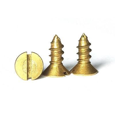 China Factory Brass Countersunk Head Slotted Self Tapping Copper Screw