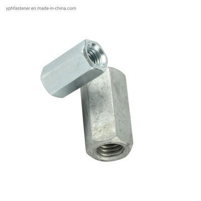 DIN6334 Customized Hot Sale Zinc Plated Carbon Steel Hexagon Coupling Nuts