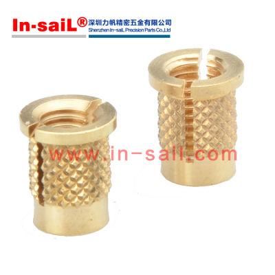 Threaded Insert for Plastic Reverse Slot Brass - 2-56