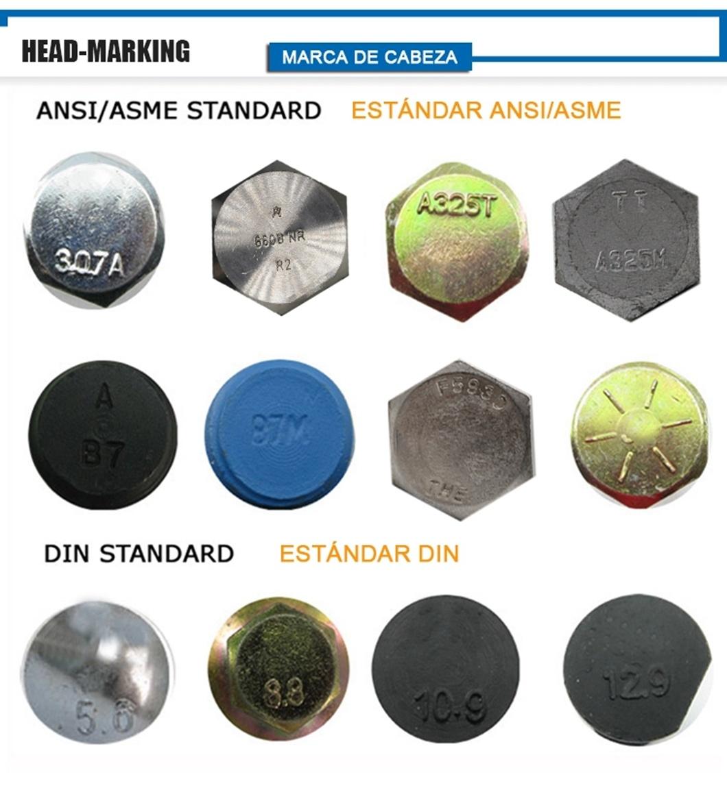 Grade 8.8 DIN 933 Nlyon Patch Full Thread A3e Galvanized Tarmac Zinc Carbon Steel M6-M39 Duplex Steel 2205 3208 Stainless Steel 301 402 Locktite Hex Bolt