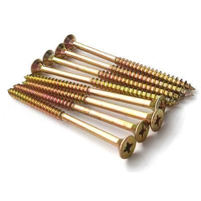 Countersunk Head Eco-Friendly Nails Half Thread Yellow/White Zinc Chipboard Screw