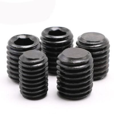 DIN913 Hexagon Socket Set Screw with Flat Point, Grub Screw, Black Oxide. 12.9