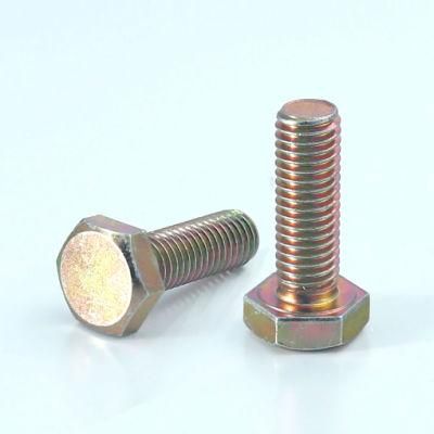 DIN933 Hex Head Bolt Hex Cap Screw Full Thread Carbon Steel Yellow Zinc Plated Galvanized