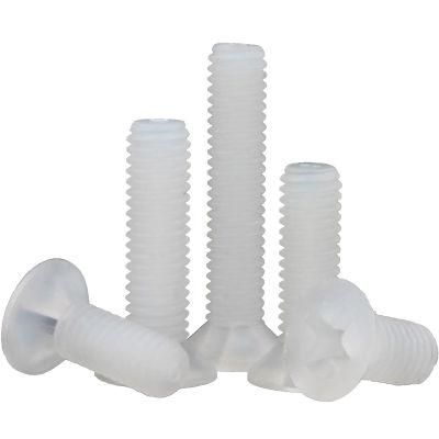 White Nylon Countersunk Head Cross Recess Machine Screw GB819