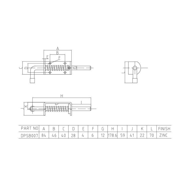 Spring Loaded Bolts Locking Bolt for Truck Body Parts