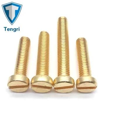 Customized DIN84 DIN85 Slotted Cheese Head Screw Brass H59 H62 Machine Screw
