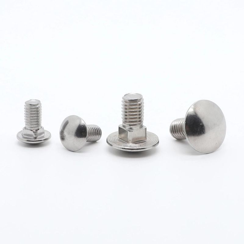 DIN 603 Thread Round Head Coach Bolt M20 M10 M4 Stainless Steel Flat Head Carriage Bolt