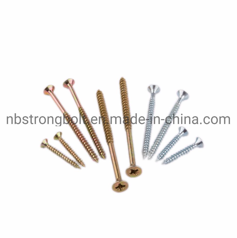 Chipboard Screw DIN7505 Pozi Drive Csk Head Yellow Zinc Plated Flat Head Screw