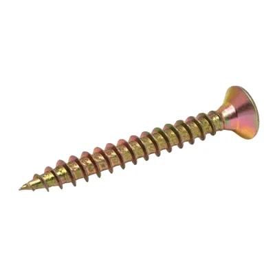 China Factory Supply Sk Pozi Screw Chipboard Screws Yellow Zinc Plated