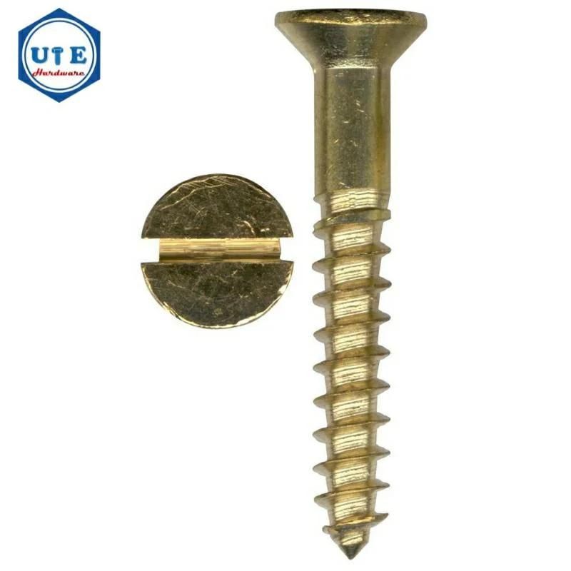 Brass Countersunk Head Slotted Drives Wood Self Tapping Screw DIN97 for M3X8