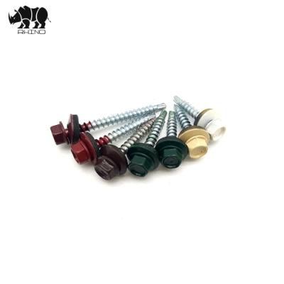 Tornillo Autoperforante with EPDM Washer Painting Color Head DIN7504K Hex Head Roofing Self Drilling Screw