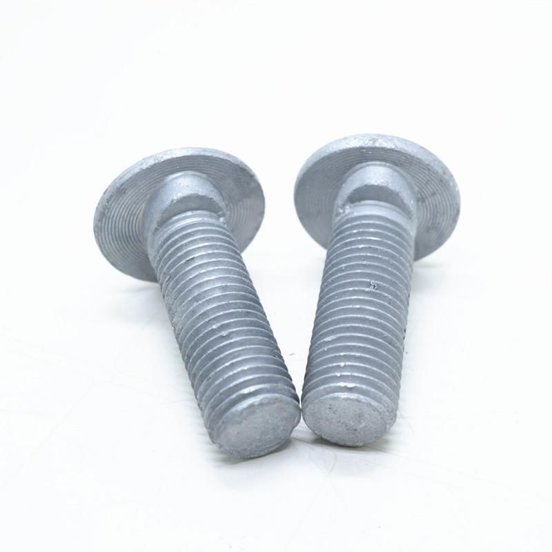 Guardrail Bolt with Tenon, Highway Guardrail Fastener H. D. G Hot DIP Galvanized Carbon Steel Guardrail Splicing Bolt with Nut