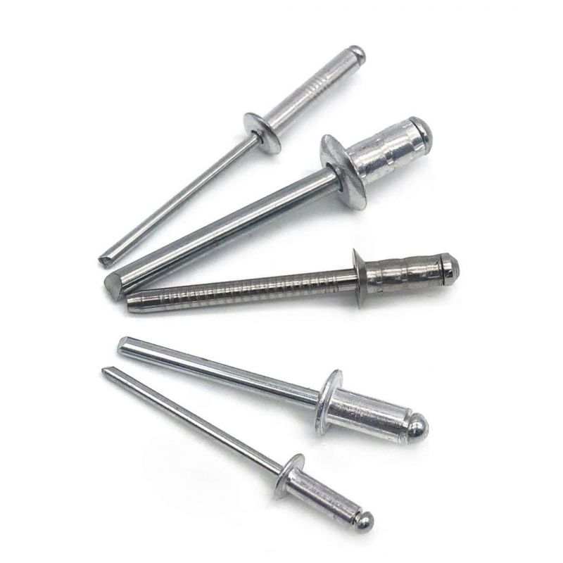 China Flat Domed Head Blind Pop Rivet Solid Steel Rivets Stainless Steel