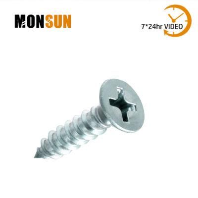 Blue Zinc Plated Carbon Steel Flat Countersunk Head #2 Phillps Recess Wood Screw for Chipboard/Plywood