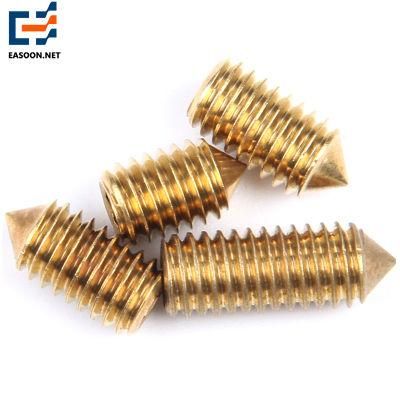 High Quality Brass Hex Socket Set Screw with Cone Point Hexagon Socket Grub Set Screws