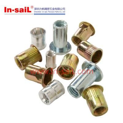 Thin Head Knurled Round Body Threaded Insert - Closed End - Metric