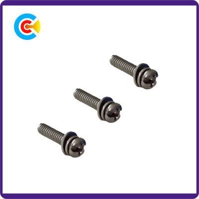 Multicolored Stainless Steel Cross/Phillips Pan Head Screws with Gasket/Washer