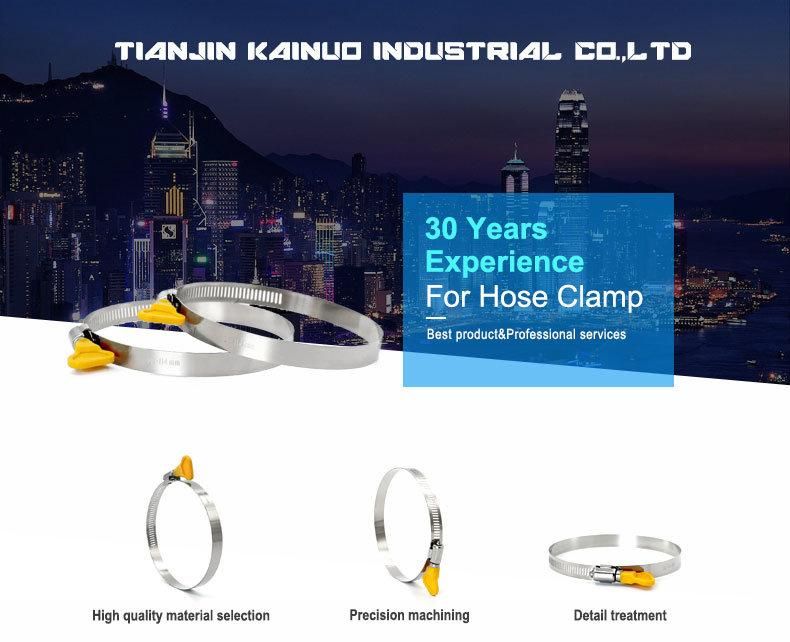 12.7mm Bandwidth Perforated Adjustable Worm Gear American Type Stainless Steel Hose Clamp with Handle, Water Pipe Clip, Gas Pipe Clamp, 21-38mm