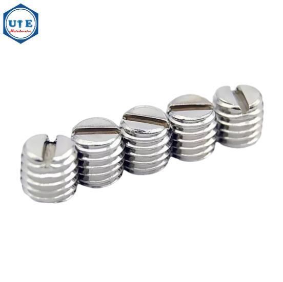 Stainless Steel 304/316 Grub Screws with Slotted Head Drive and Flat Point