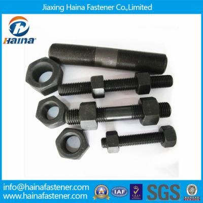 High Strength Black ASTM A193 B7 Stud Bolt with 2h Nut