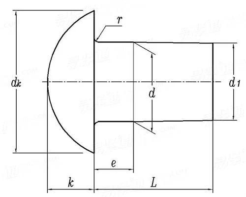 Auto Parts Fasteners DIN 124 Stainless Steel Round Head Rivets (Nominal Diameters From 10 mm to 36 mm) Made in China